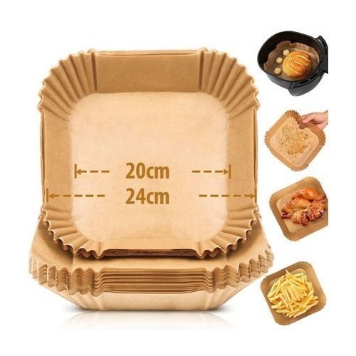 SET 20 PAPELES FREIDORA AIRE ALGON CUADRADOS 24CMS